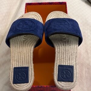 Tory Burch Blue Espadrille Slides
